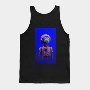 A robot with a huiman brain - blue Tank Top